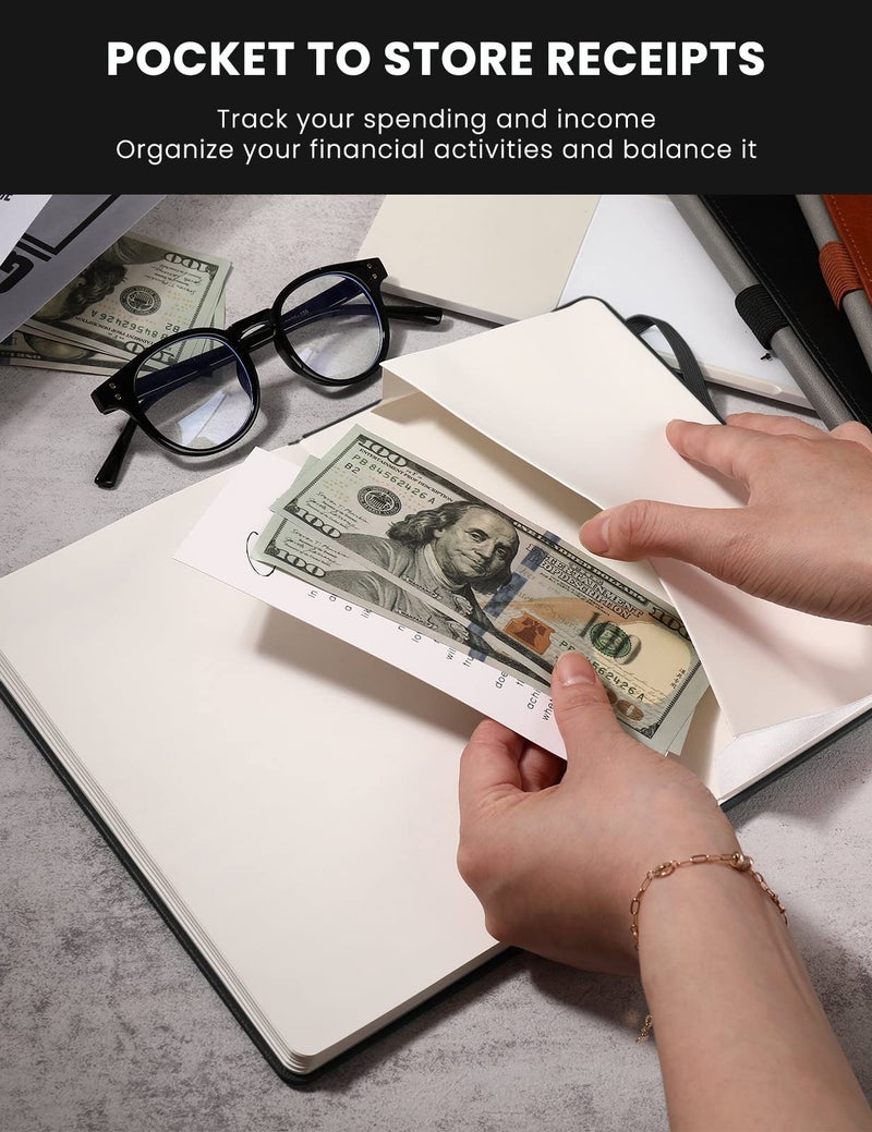 molekaus Check Registers for Personal Checkbook Checkbook Register for Personal or Business  A5 Hardcover Registers Log to Track Payments  Deposits & Finances Transaction Black - Image 4